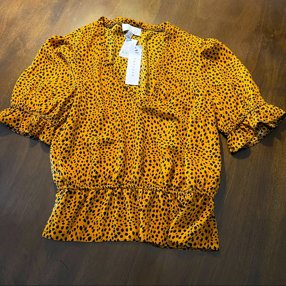 Top shop cheetah blouse